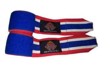 Boxing Hand Wraps 65% polyester 35% cotton high quality three color with 2” Velcro closer.